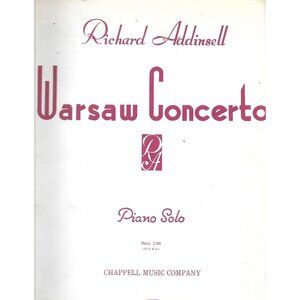 Warsaw Concerto Richard Addinsell 1942 Piano Solo Sheet Music Chappell